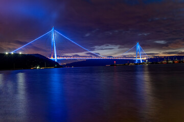 Fototapeta na wymiar Yavuz Sultan Selim Bridge in Istanbul, Turkey. 3rd Bosphorus Bridge of Istanbul