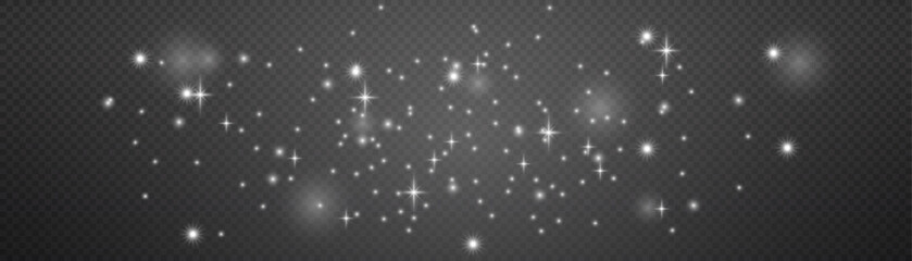 Abstract light shine blur bokeh effect on grey transparent background. Vector lens flare spot light sparkles or shiny glittering glow beams for modern trendy Christmas celebration design template