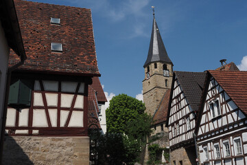 Obraz premium Roßwag, Dorfzentrum mit Kirche