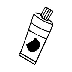 A tube of space food. Toothpaste for animals. Paint in a tube. Vector illustration on a white background.