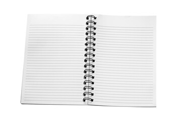 open spiral notebook isolated with clipping path for mockup