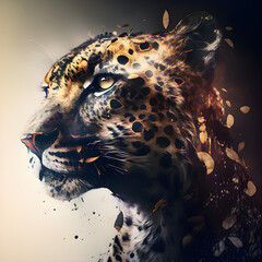 Portrait of a leopard art
