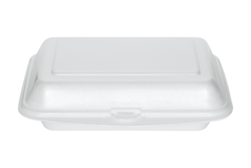 white styrofoam box isolated with clipping path for mockup