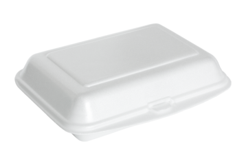 white styrofoam box isolated with clipping path for mockup