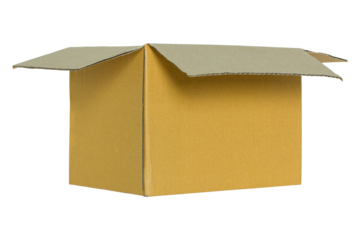 opened cardboard box isolated with clipping path for mockup