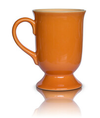 empty cup isolated with reflect floor for mockup