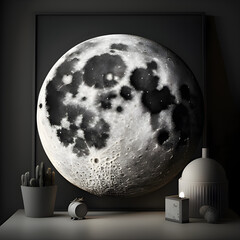 Moon minimalist art