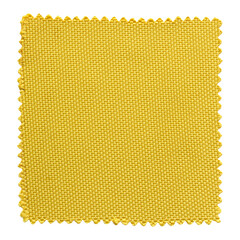 yellow fabric swatch samples isolated with clipping path for mockup
