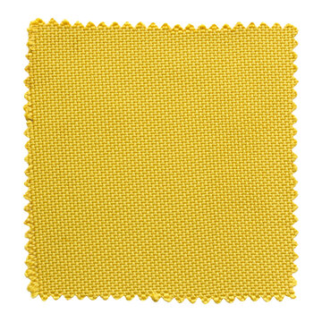 yellow fabric swatch samples isolated with clipping path for mockup