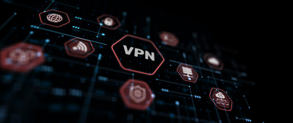 VPN network security internet privacy encryption concept. Abstract Background
