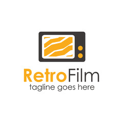Retro Film Logo Design Template with television icon retro style. Perfect for business, company, mobile, app, restaurant, etc