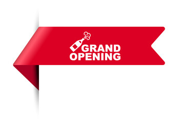 red vector illustration banner grand opening