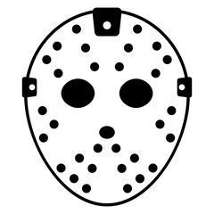 Logo winter sports. Icono aislado de máscara de portero de hockey sobre hielo