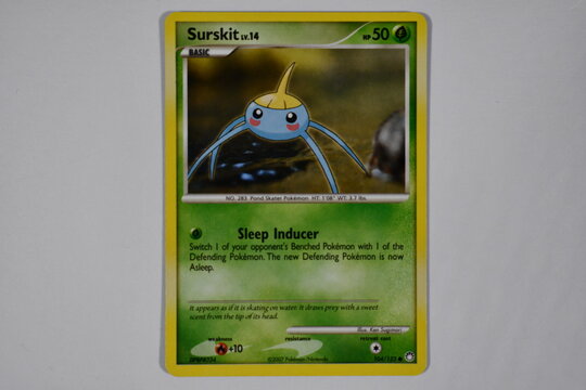 Pokemon trading card, Surskit lv 14.