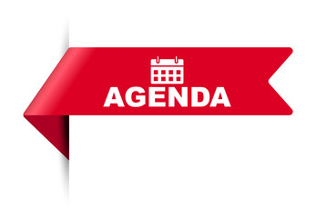 red vector illustration banner agenda