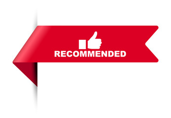 red vector illustration banner recommended