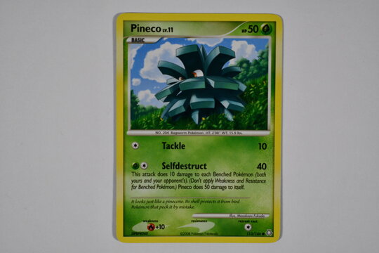 Pokemon trading card, Pineco.