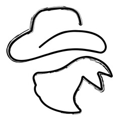 bandit brush on white background, vector illustration.