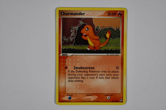 Pokemon trading card, Charmander.