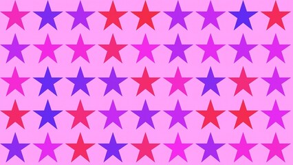 Purple Red Piink Blue Stars On Pink Background