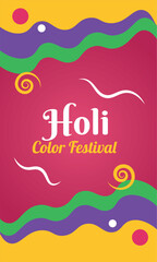 Colored vertical poster of Holi festival Vector