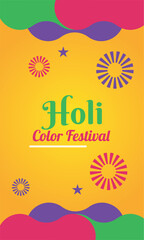 Colored vertical poster of Holi festival Vector