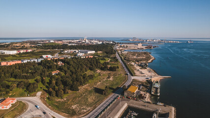 Fototapeta premium Aerial view of industrial area