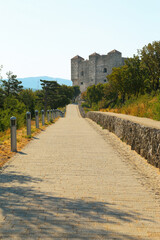 Road to the historic Nehaj fortress in Senj, Croatia.