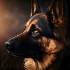 German Shepherd Dog Portrait