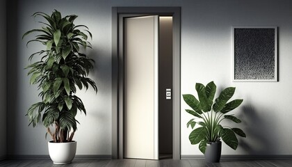 interior, modern door with simple designed