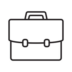 Business bag icon, briefcase vector icon. Suitcase, portfolio symbol, linear style pictogram isolated on white.
