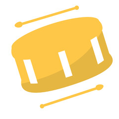 Isolated silhouette of a drum musical instrument icon Vector
