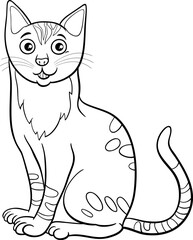 funny cartoon cat animal character coloring page