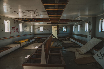 Abandoned ferry boat