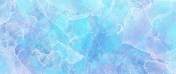 Abstract pink and blue ink vector art background for cover design, card, flyer, poster and design interior. Hand drawn illustration. Fluid art. Underwater world. Sea.