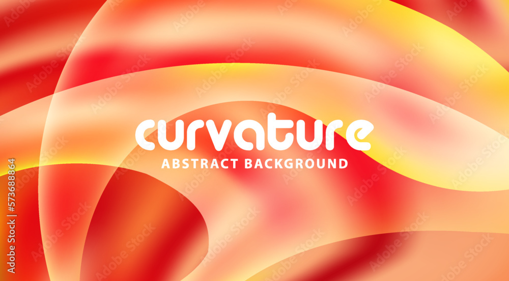 Poster curvature. abstract orangy red background. vector graphics by saturated colors