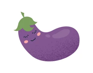 Selbstklebende Fototapeten Cute eggplant concept © Mental Health