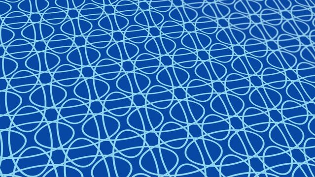 animated abstract pattern with geometric elements in blue tones gradient background