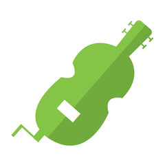 Isolated silhouette of a folk guitar musical instrument icon Vector