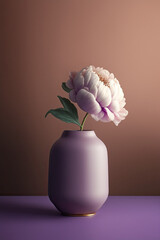 single peony in a minimalistic vase - generative ai 