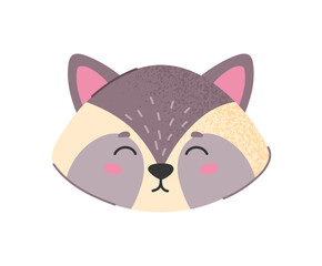 Cute raccoon head