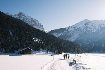 Fototapeta premium Natural reserve of Tueda in winter, Meribel France