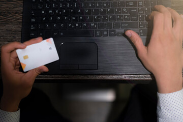 Technology, internet banking, e-commerce healtcare  and online concept. African businessman online paying