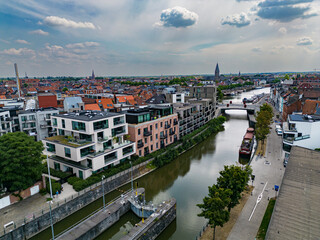 Naklejka premium view of the old town Ghent Belgium