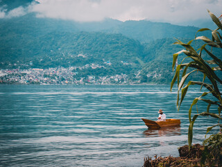 Boat on the lake Atitlan, Guatemala