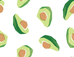 Seamless pattern with avocado. Healthy vegan food. Vector abstract modern illustration.