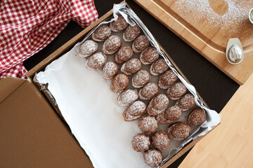 Homemade nut shaped Christmas cookies