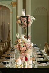 Beautiful wedding decoration. Part of the festive decor.  Celebration, wedding.