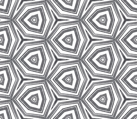 Striped hand drawn pattern. Black symmetrical