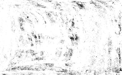 Monochrome texture composed of irregular graphic elements. Distressed uneven grunge background. Abstract vector illustration. Overlay for interesting effect and depth. Isolated on white background.